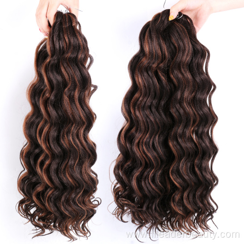 Synthetic Faux Locs Curly Ocean Wave Hair Extensions